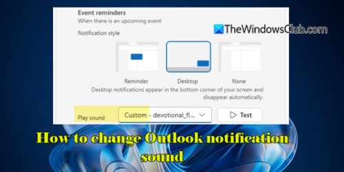 change outlook mail notification sound windows 11