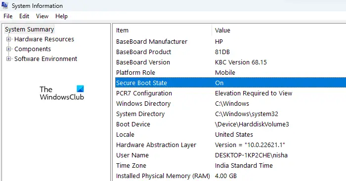 How to view Secure Boot state