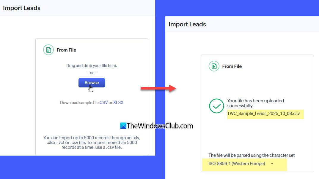 Import CSV in Zoho CRM