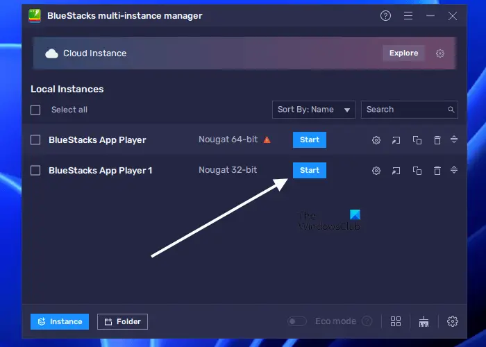 Manage multiple instances of BlueStacks Player