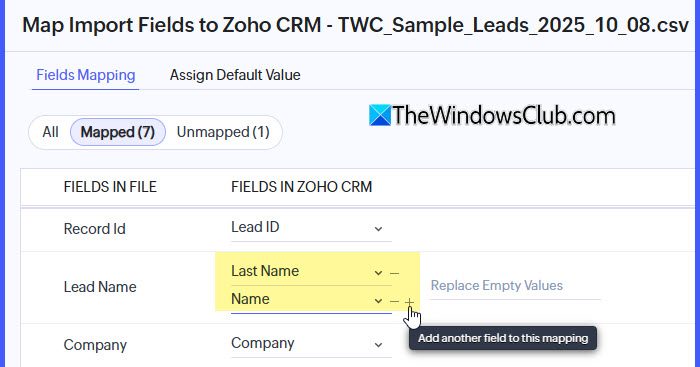 Map multiple fields