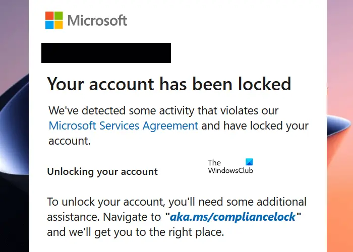 Microsoft account is locked