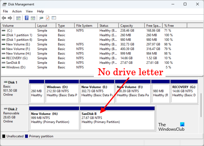No drive letter on hard disk partition No drive letter on hard disk partition