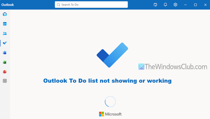 Outlook To Do list not showing or working