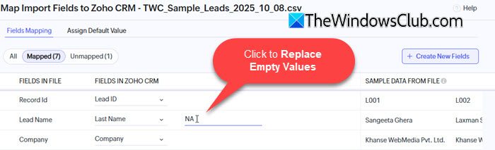 Replace Empty Values