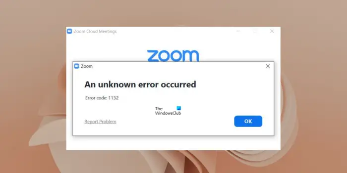 Zoom error code 1132