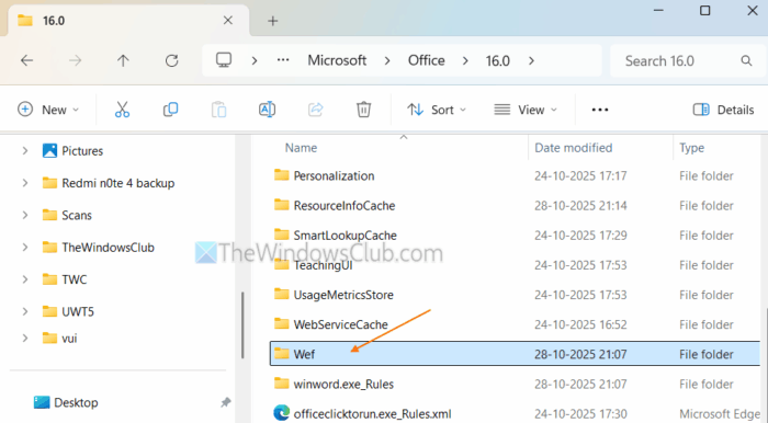clear outlook cache