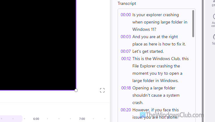 Clipchamp autocaptions not working