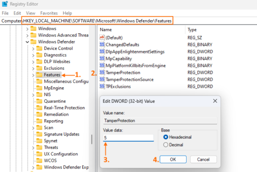 cannot turn off tamper protection windows 11