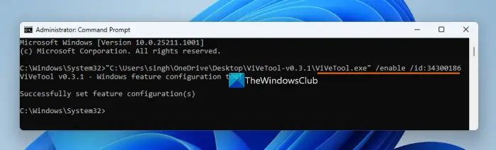 execute full screen widgets command vivetool
