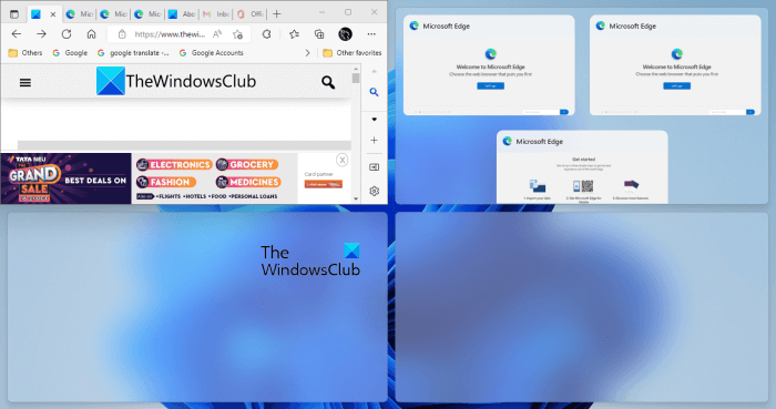 show Edge tabs when using snap windows