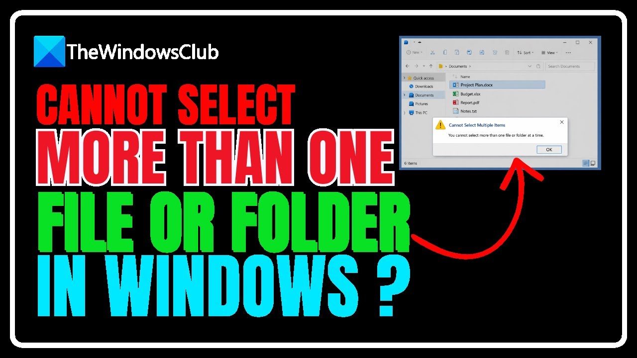 Cannot select more than one file or folder in Windows 11