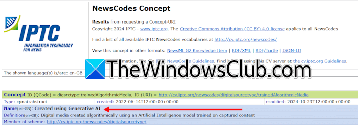 AI metadata information AI metadata information