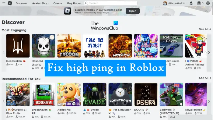 Fix high ping in Roblox