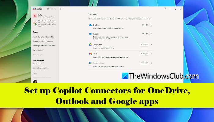 Set up Copilot Connectors for OneDrive, Outlook and Google apps