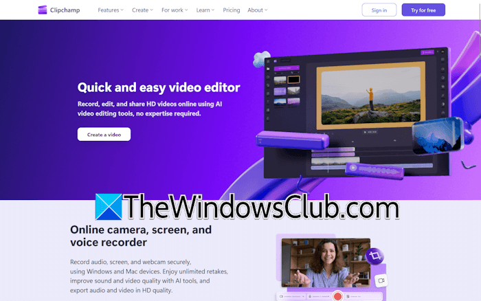 Web versioon of Clipchamp Web versioon of Clipchamp