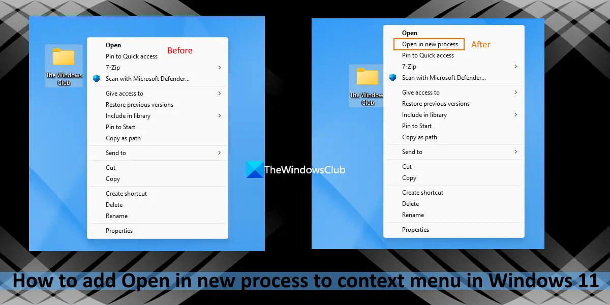 add Open in new process to context menu Windows 11