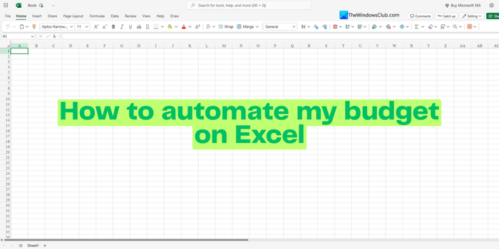 automate budget on Excel