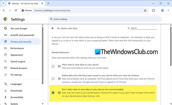 automatically clear Chrome browsing data on exit