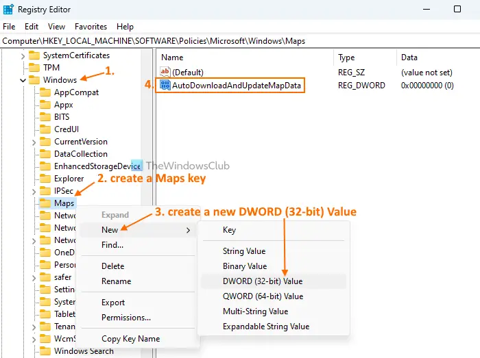 disable offline maps auto update using registry