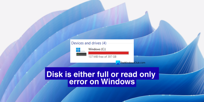 disk full or read-only error
