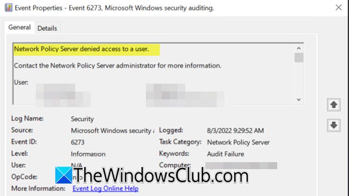 Network policy server denied access to a user