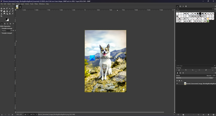 Color enhanced image on GIMP