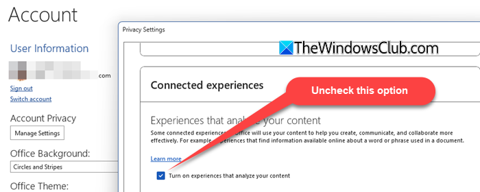 Connected Experiences in MS 365 Connected Experiences in MS 365