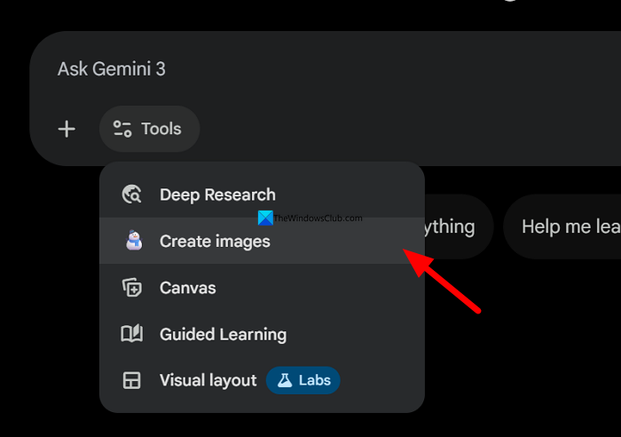 Create images on Google Gemini