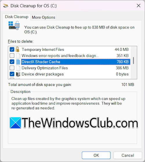 Delete DirectX shader cache Delete DirectX shader cache