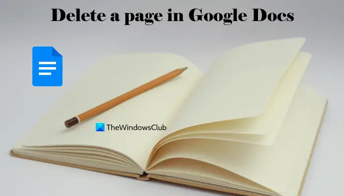 Delete a page in Google Docs