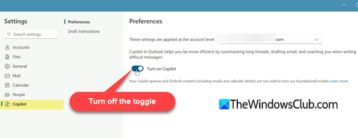 Disable Copilot in the new Outlook app Disable Copilot in the new Outlook app