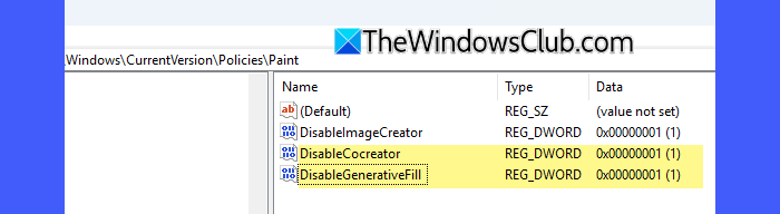 Disabling Generative Fill