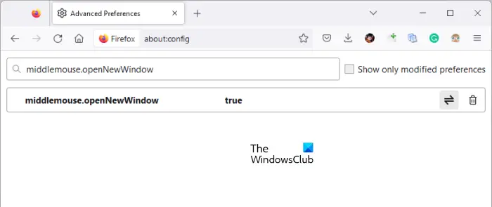 Make Firefox open links in new window with middle click