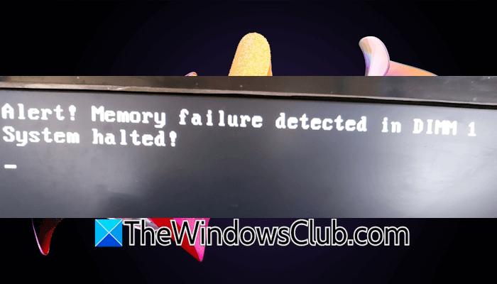 Memory failure detected in DIMM