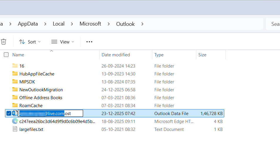Outlook PST Rename