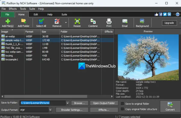 Pixillion image converter software