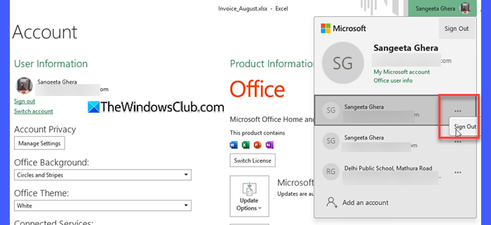 Sign out of extra Microsoft account Sign out of extra Microsoft account