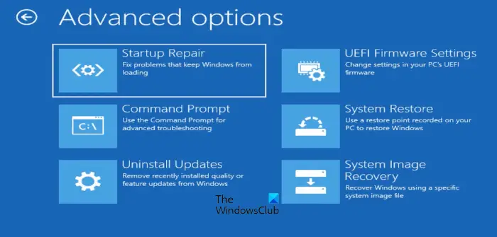 Uninstall Windows Updates through Windows RE