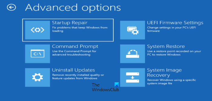 通过 Windows RE 卸载 Windows 更新