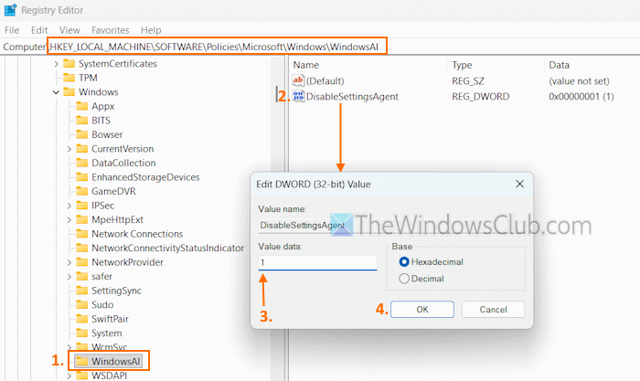 enable disable settings agent registry