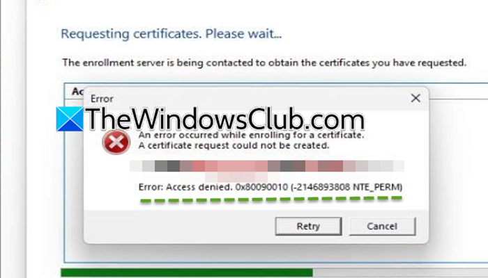 0x80090010, NTE_PERM Windows Hello error