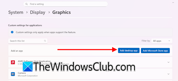 Add game to Windows Graphics setting Add game to Windows Graphics setting
