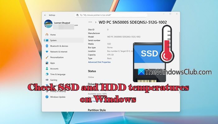 Check SSD and HDD temperatures on Windows 11