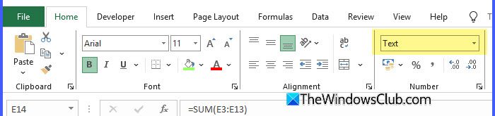 Check the cell format Check the cell format