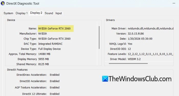 DirectX Diagnostic Tool
