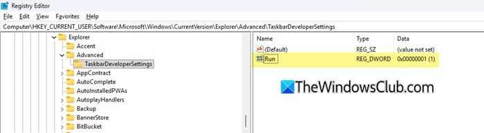 Enable new Run via Registry