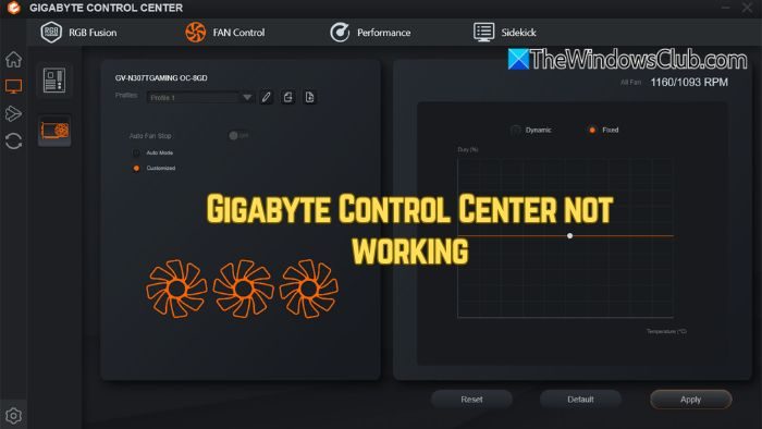 Gigabyte Control Center not working