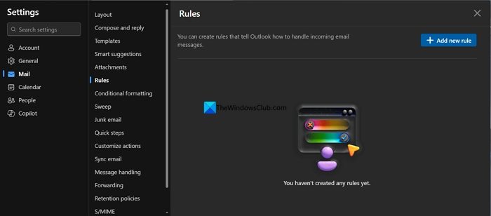 Inbox rules