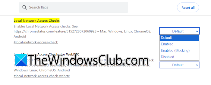 Local network access check flag Chrome Local network access check flag Chrome
